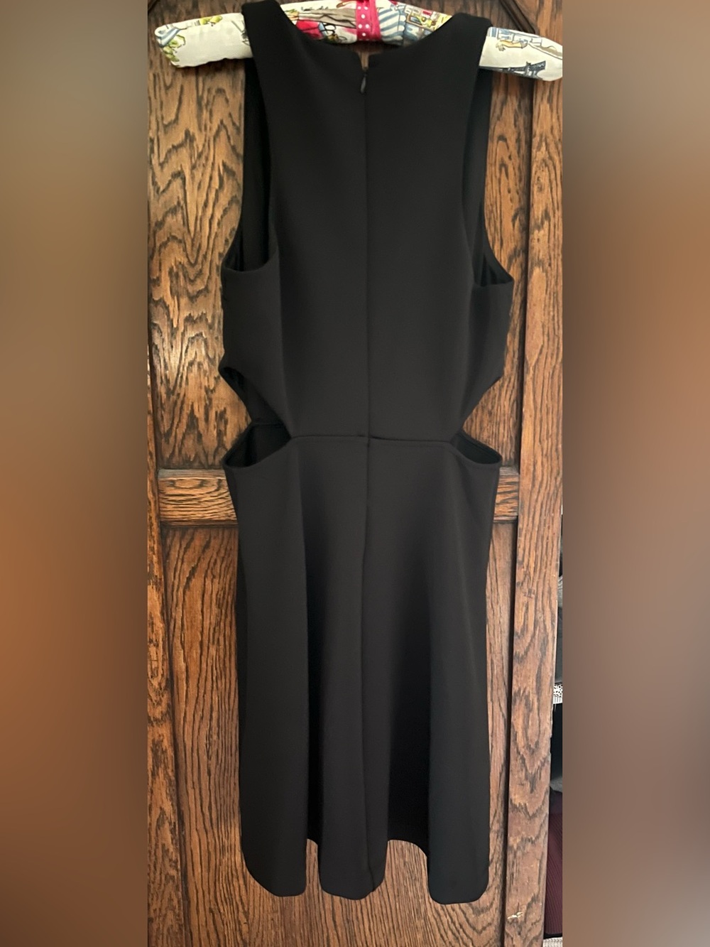 Express v neck side cut out black mini dress size 6